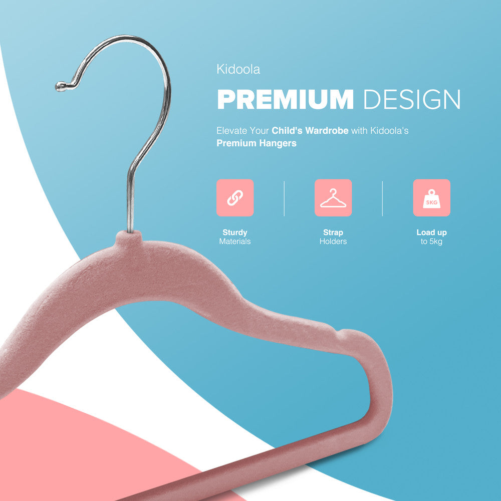 Kidoola 20 Velvet Baby Hangers, Nursery Coat Clothing Hangers for Babies, Infant, Toddlers and Kids, Unisex for Boys or Girls up to 24 Months – image 25