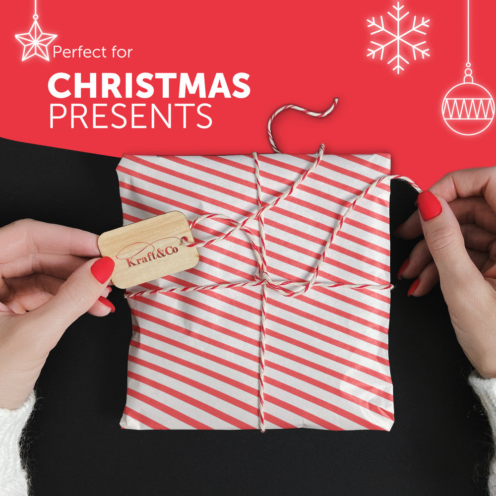 Kraft & Co 4 Pack 44cm x 5M of Gift Wrapping Paper, Quality Festive Designed Kraft Paper, Eco-Friendly, Recyclable Wrapping Paper Ideal for Gifts, Arts & Crafts (20M Total) – image 4