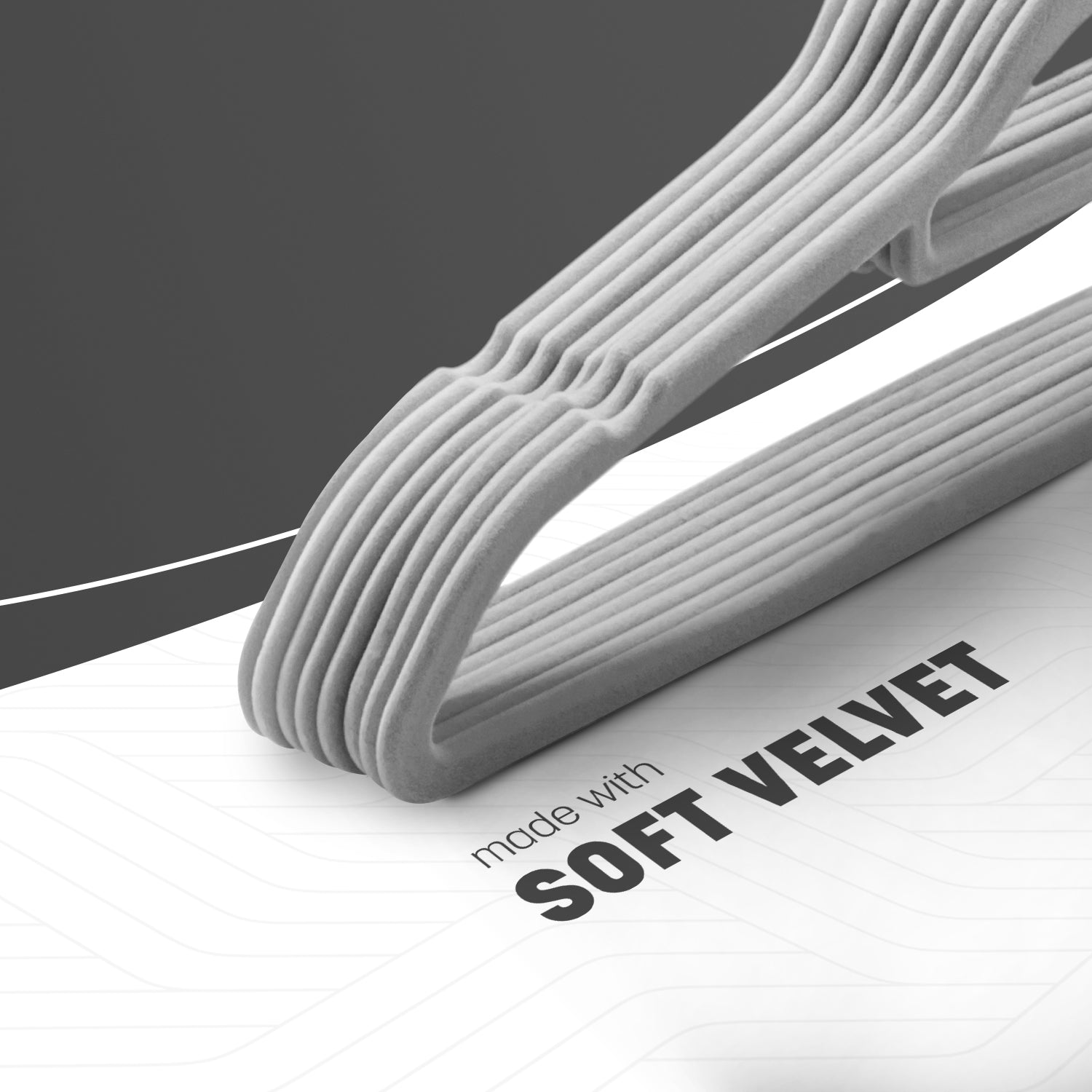 KEPLIN Velvet Hangers 30 Pack (41.5cm) - Non-Slip Clothes Coat hangers with Tie Bar and 360 Degree Hook for Home Storage Durable, Sturdy & Space Saving Wardrobe (30 Pack)