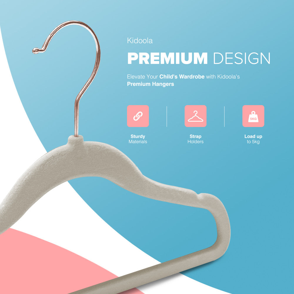 Kidoola 20 Velvet Baby Hangers, Nursery Coat Clothing Hangers for Babies, Infant, Toddlers and Kids, Unisex for Boys or Girls up to 24 Months – image 18