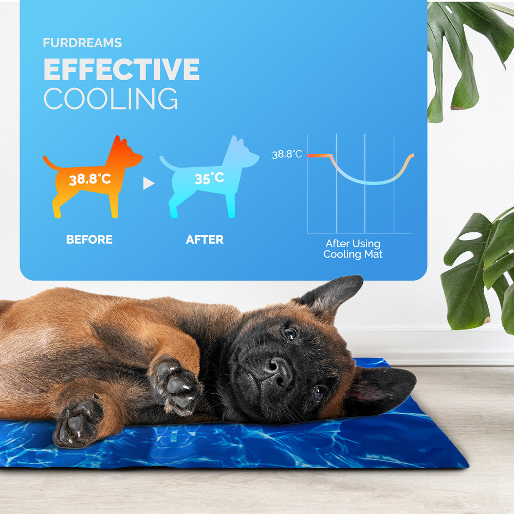 FurDreams Pineapple Pet Cooling Mat – Waterproof Gel Pillow Pad for Dogs and Cats, 75x120cm – Prevent Overheating and Keep Cool During Summer Rest