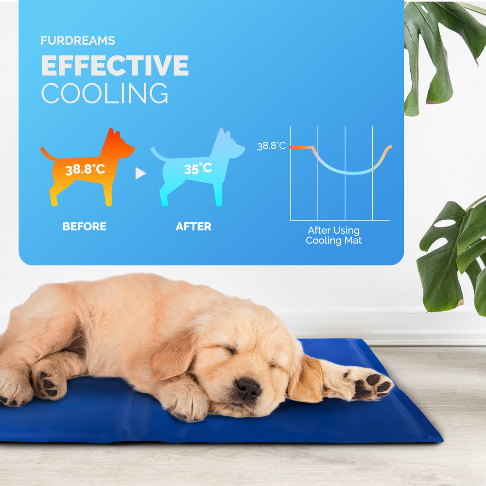 FurDreams Pineapple Pet Cooling Mat – Waterproof Gel Pillow Pad for Dogs and Cats, 75x120cm – Prevent Overheating and Keep Cool During Summer Rest