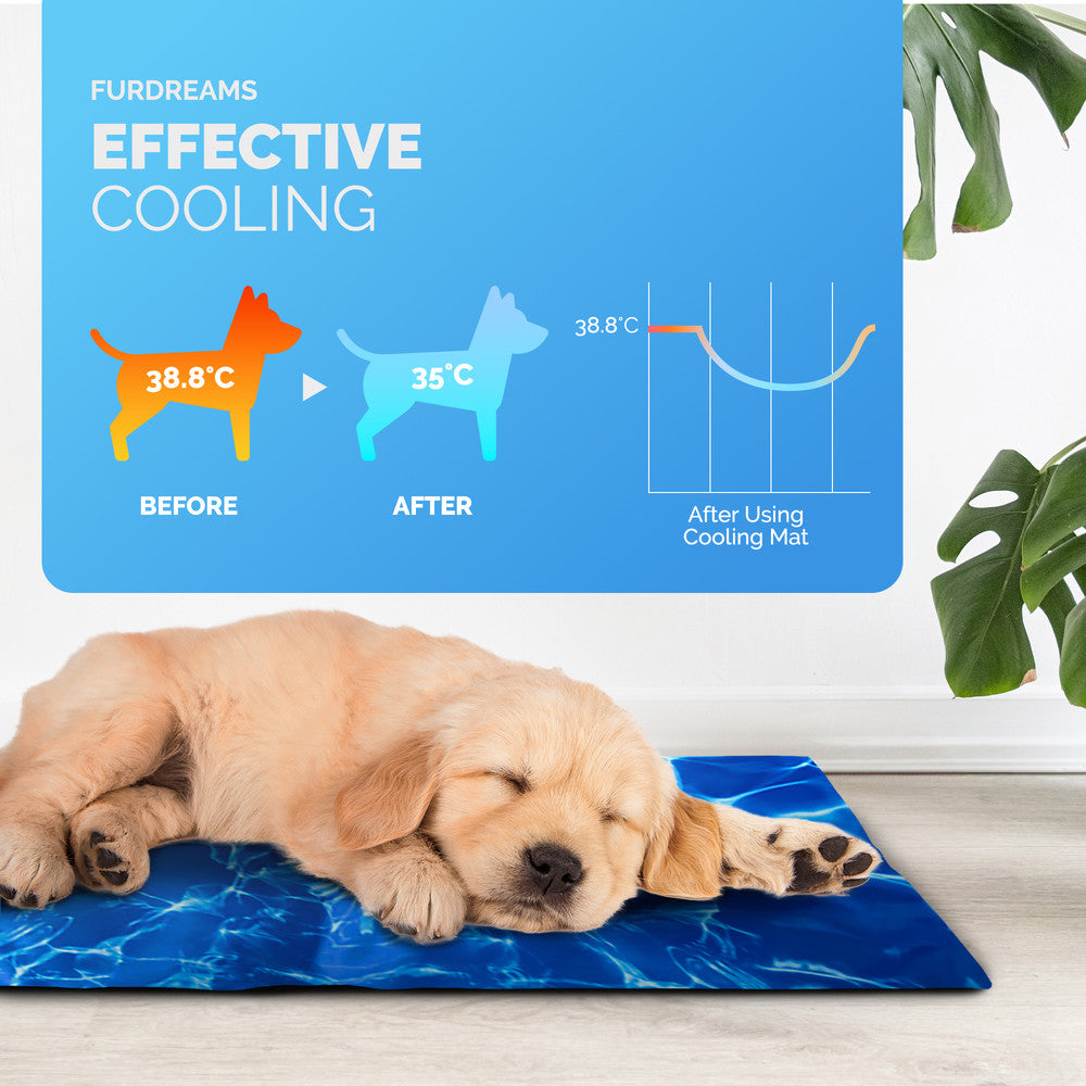 FurDreams Pineapple Pet Cooling Mat – Waterproof Gel Pillow Pad for Dogs and Cats, 75x120cm – Prevent Overheating and Keep Cool During Summer Rest