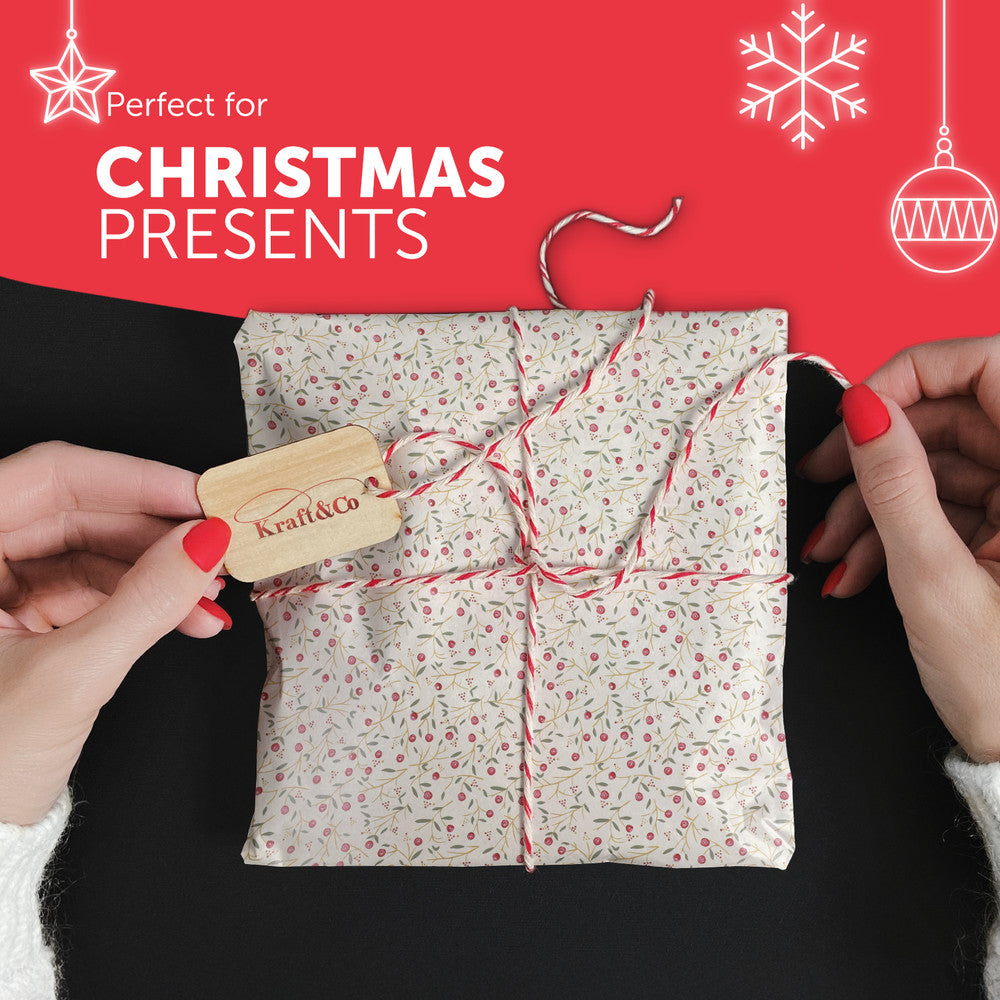 Kraft & Co 4 Pack 44cm x 5M of Gift Wrapping Paper, Quality Festive Designed Kraft Paper, Eco-Friendly, Recyclable Wrapping Paper Ideal for Gifts, Arts & Crafts (20M Total) – image 18