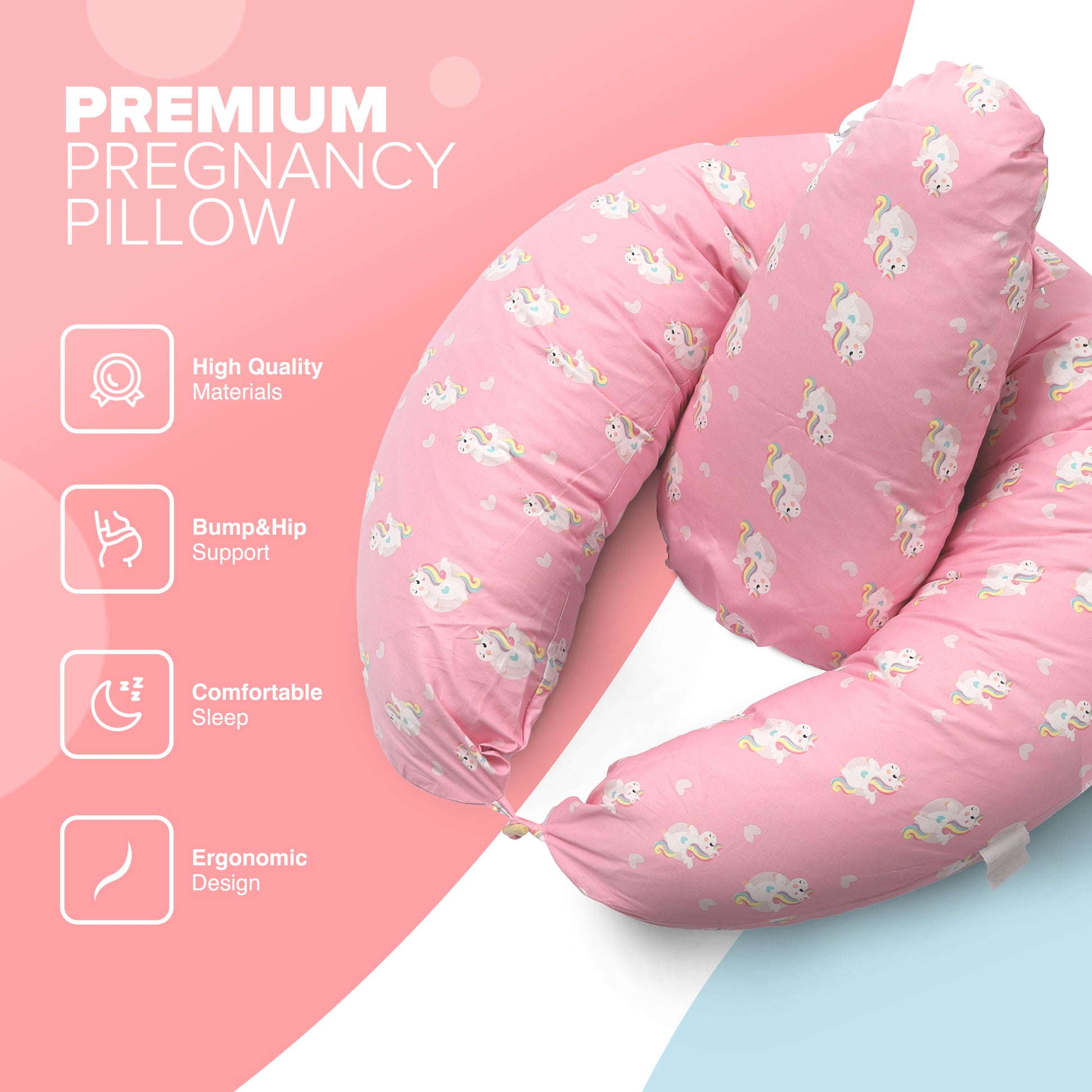 KIDOOLA 2-Pack Pregnancy Pillow & Feeding Cushion – Ultimate Support for Sleeping, Feeding, and Breastfeeding – Soft, Comfortable, Washable Maternity Pillows – Ideal Pregnancy Gift – image 3