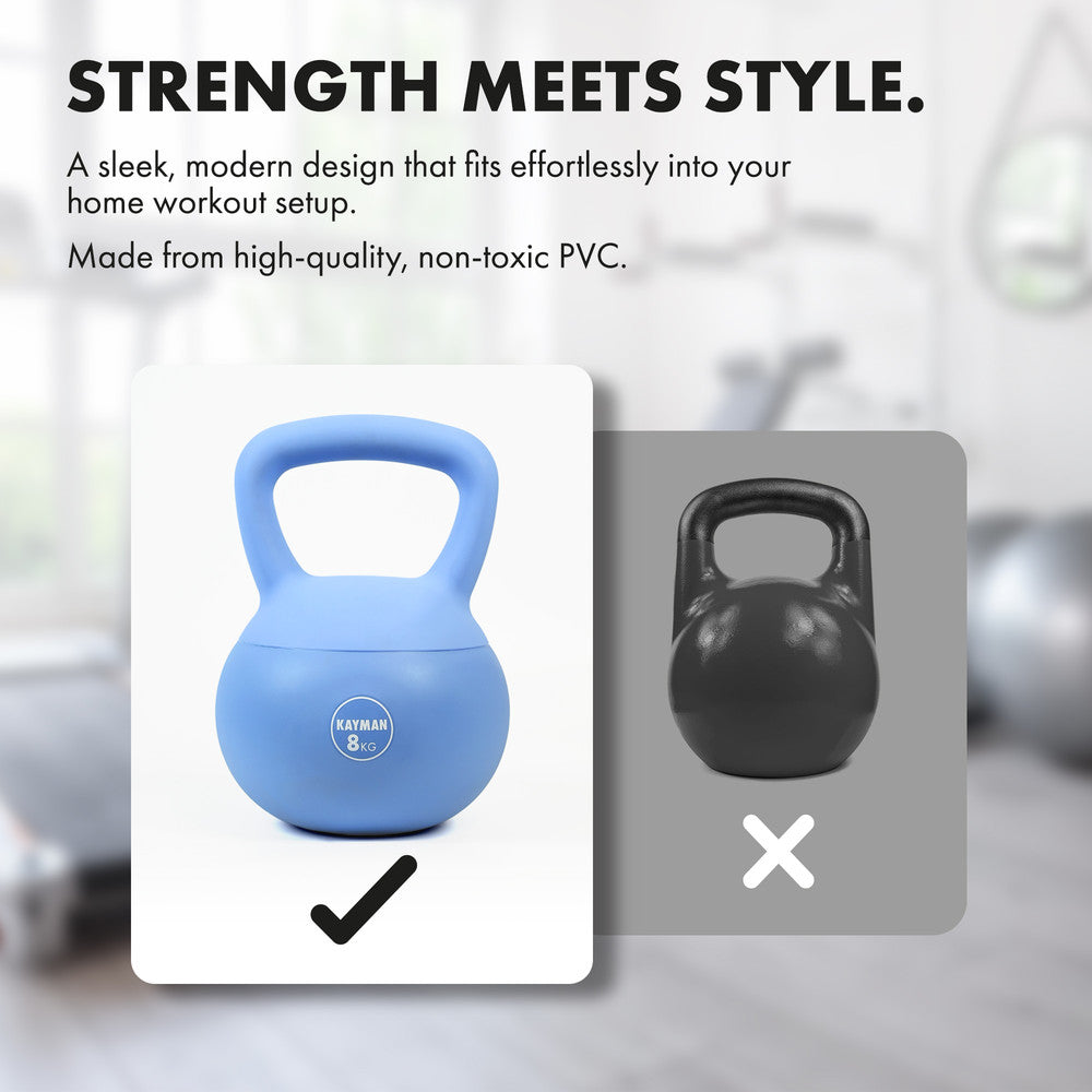 KAYMAN Soft Kettlebell for Home Gym – PVC Coated Weight – Floor Safe Flat Base – Ergonomic Non-Slip Handle – Strength Training, CrossFit, HIIT, Core Workout – Durable Fitness Equipment – image 26