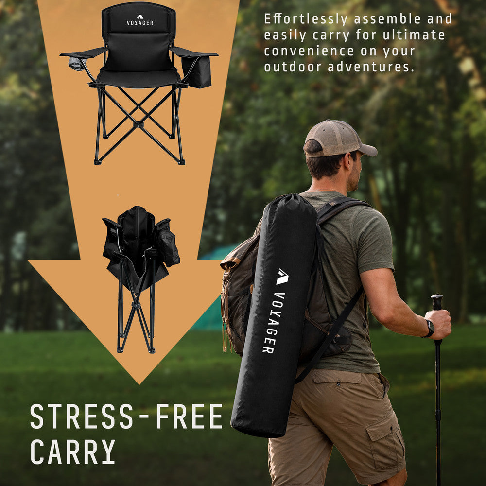 Folding Camping Chairs 2 Pack with Cooler Bag – image 22