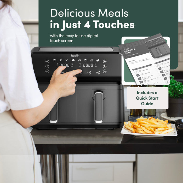 9L Dual Zone Air Fryer - 8-in-1 Cooking Functions - 2700W Energy-Saving Cooker - Family Size