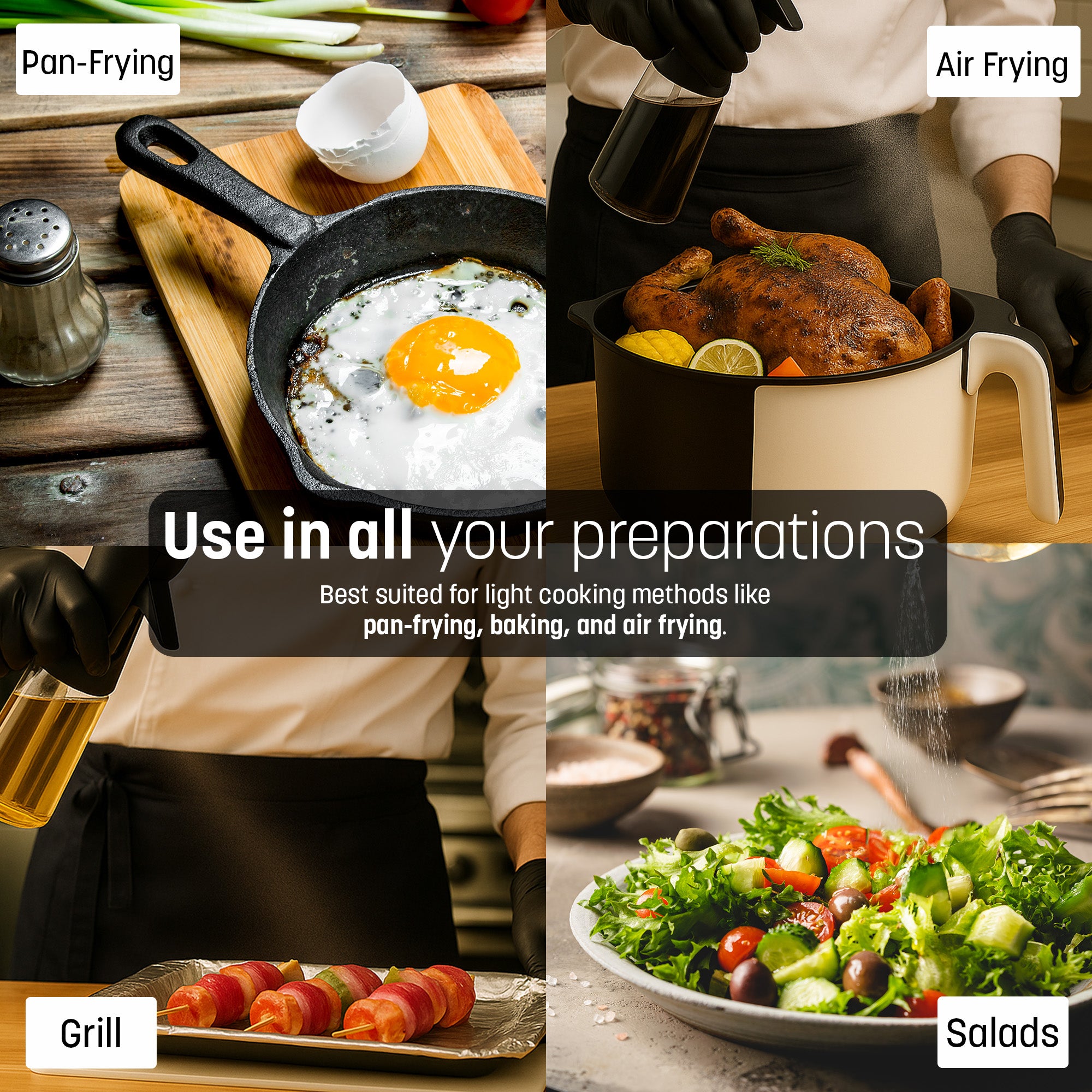 KEPLIN - 220ml Oil Sprayer Bottle - BPA-Free Refillable Olive Oil Mister for Air Fryer, Cooking, Baking & Grilling - Fine Mist Spray - Leak-Proof, Eco-Friendly & Dishwasher Safe