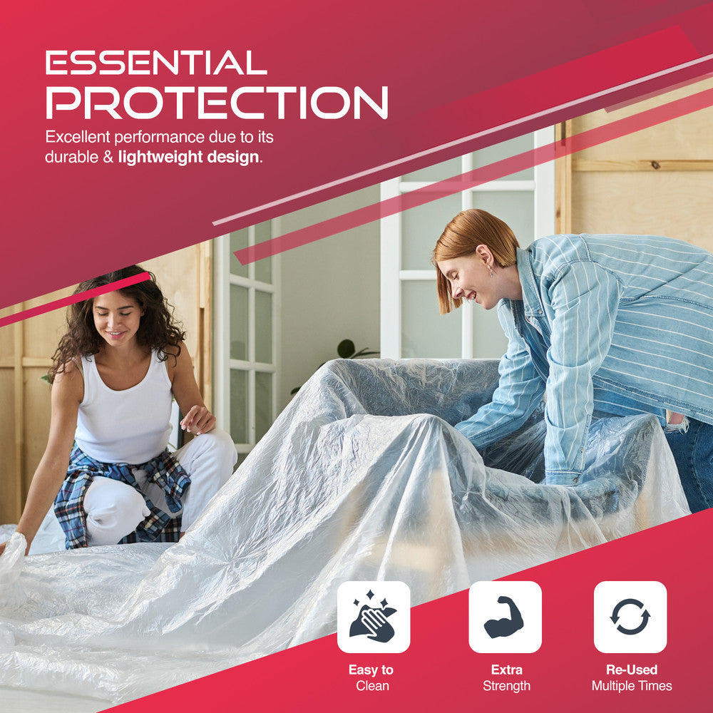 Haltons - White LDPE Dust Sheets - Paint Protection & Dust Cover for Renovation - Multi-Pack Plastic Cloth for Furniture, Floor & Debris Protection - Recyclable & Durable – image 10