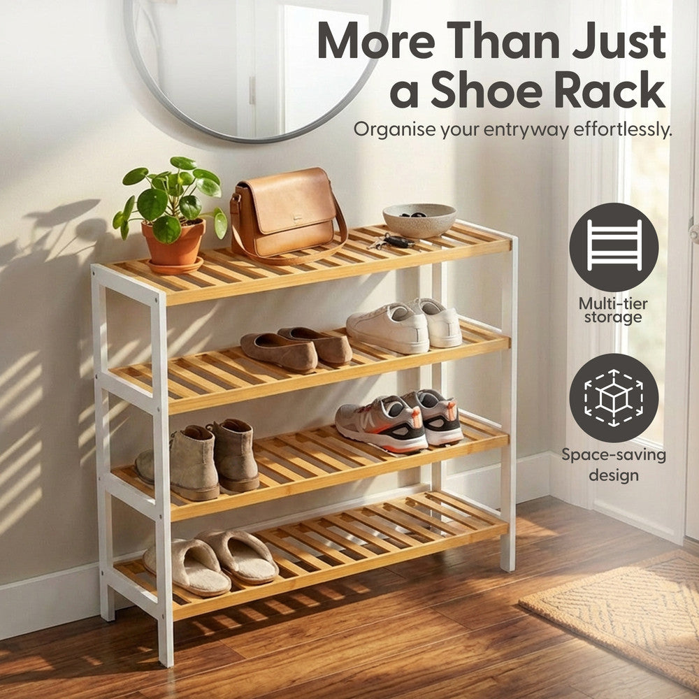 Bamboo Shoe Rack - 4 Tier – image 29