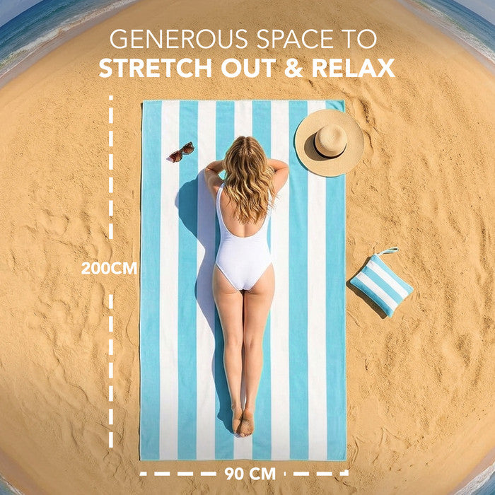Beach towel key features – quick drying, sand resistant, 90x200cm extra large