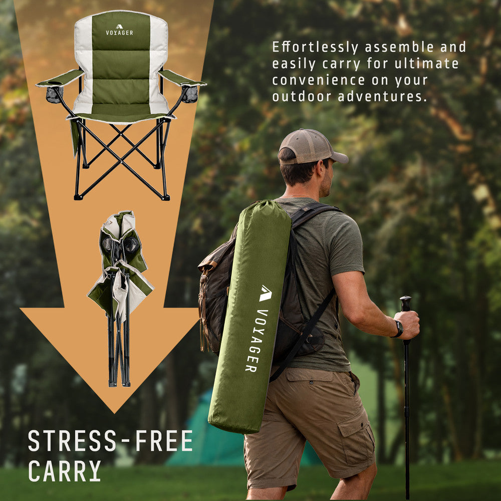 Padded Camping Chairs - 2 Pack