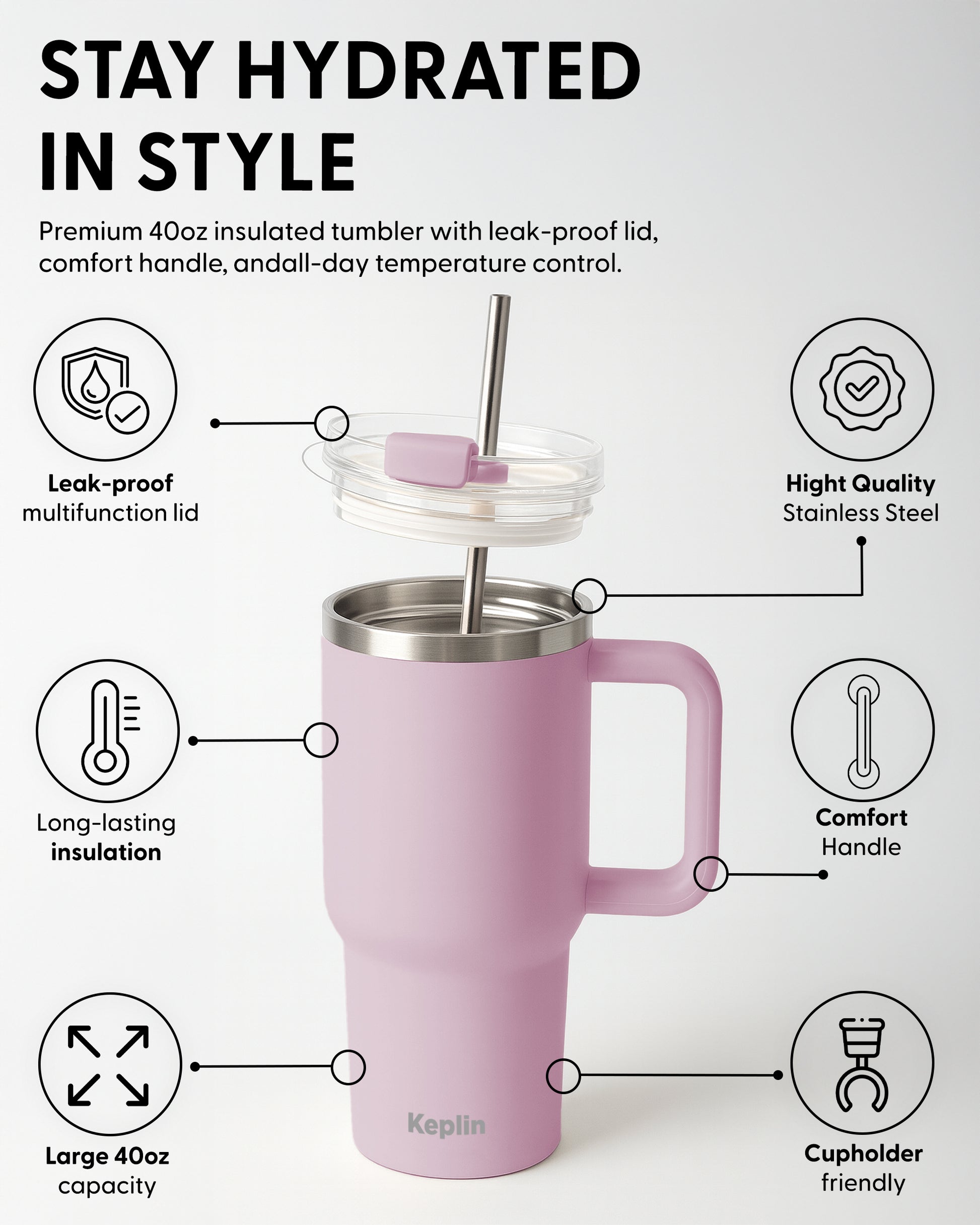 Stainless Steel Vacuum Insulated Tumbler 40 oz