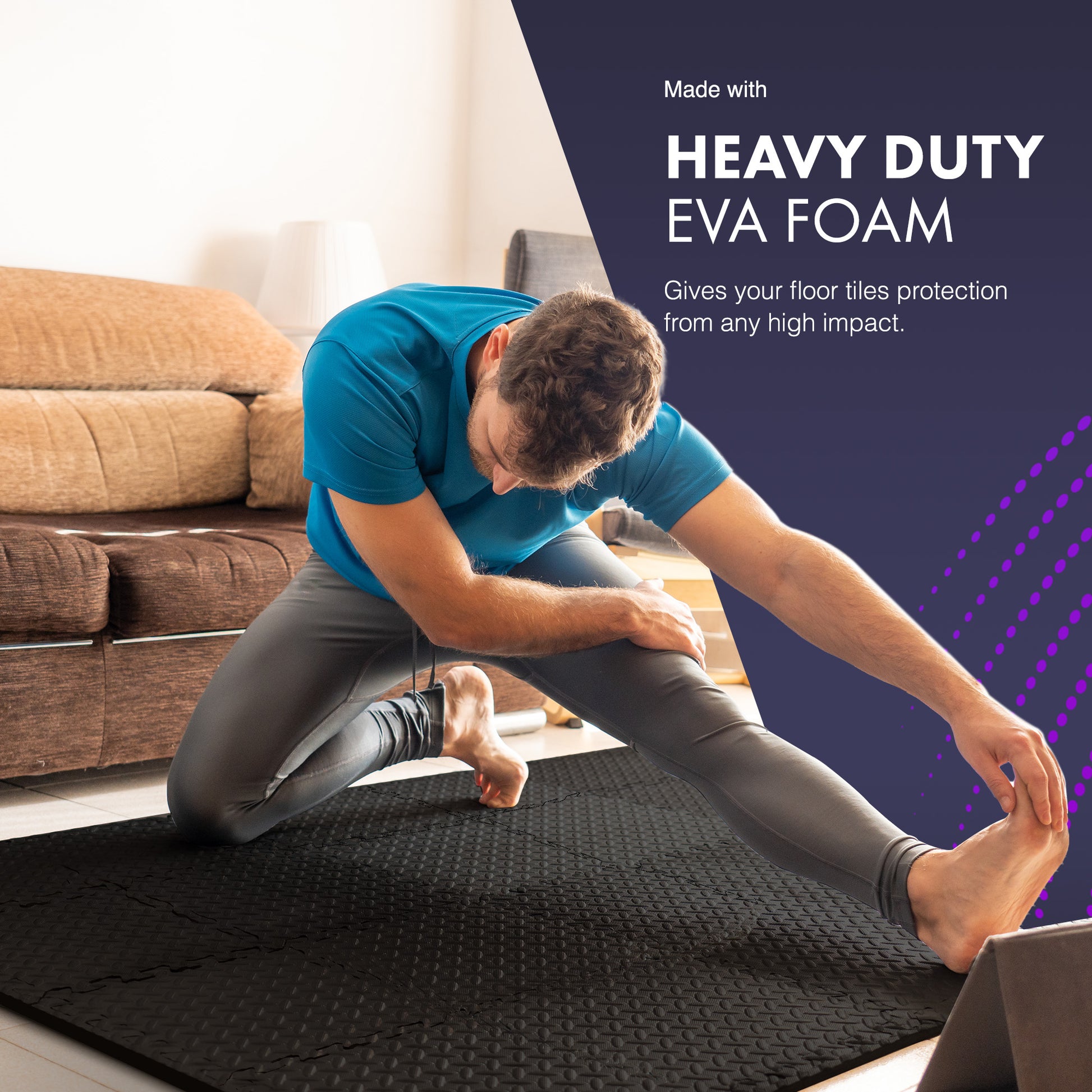 KAYMAN Gym Floor Nonslip Mats, Interlocking, EVA Foam Exercise Floor Tiles for Home Workouts, Studio, Weights, Exercise and Yoga (30 X 30cm) – image 11