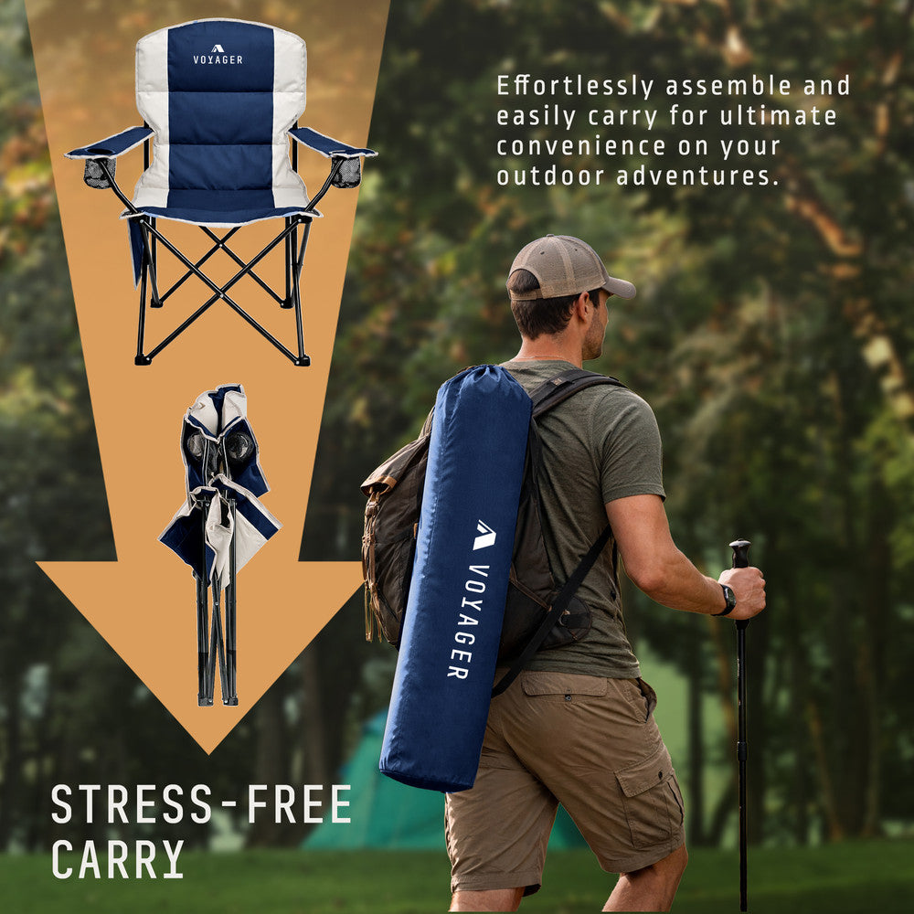 Padded Camping Chairs - 2 Pack