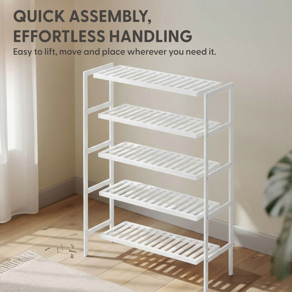 Bamboo Shoe Rack - 5 Tier – image 23