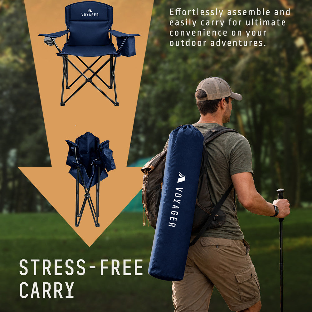Folding Camping Chairs 2 Pack with Cooler Bag – image 4