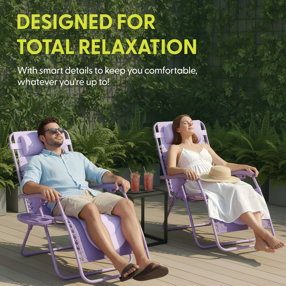 Premium Heavy-Duty Zero Gravity Chairs - 2 Pack XXL