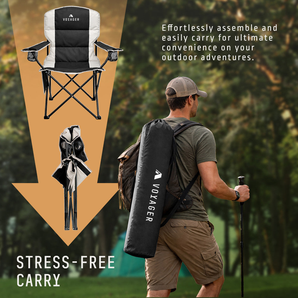 Padded Camping Chairs - 2 Pack