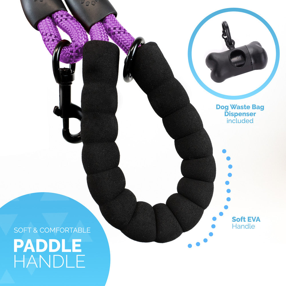 FurDreams 1.5m (5ft) Slip-On Dog Lead – One-Size-Fits-All Leash with Soft Padded Handle, Reflective Threads, and Waste Bag Dispenser – Durable, Weather-Resistant Climbing Rope for Dogs – image 30