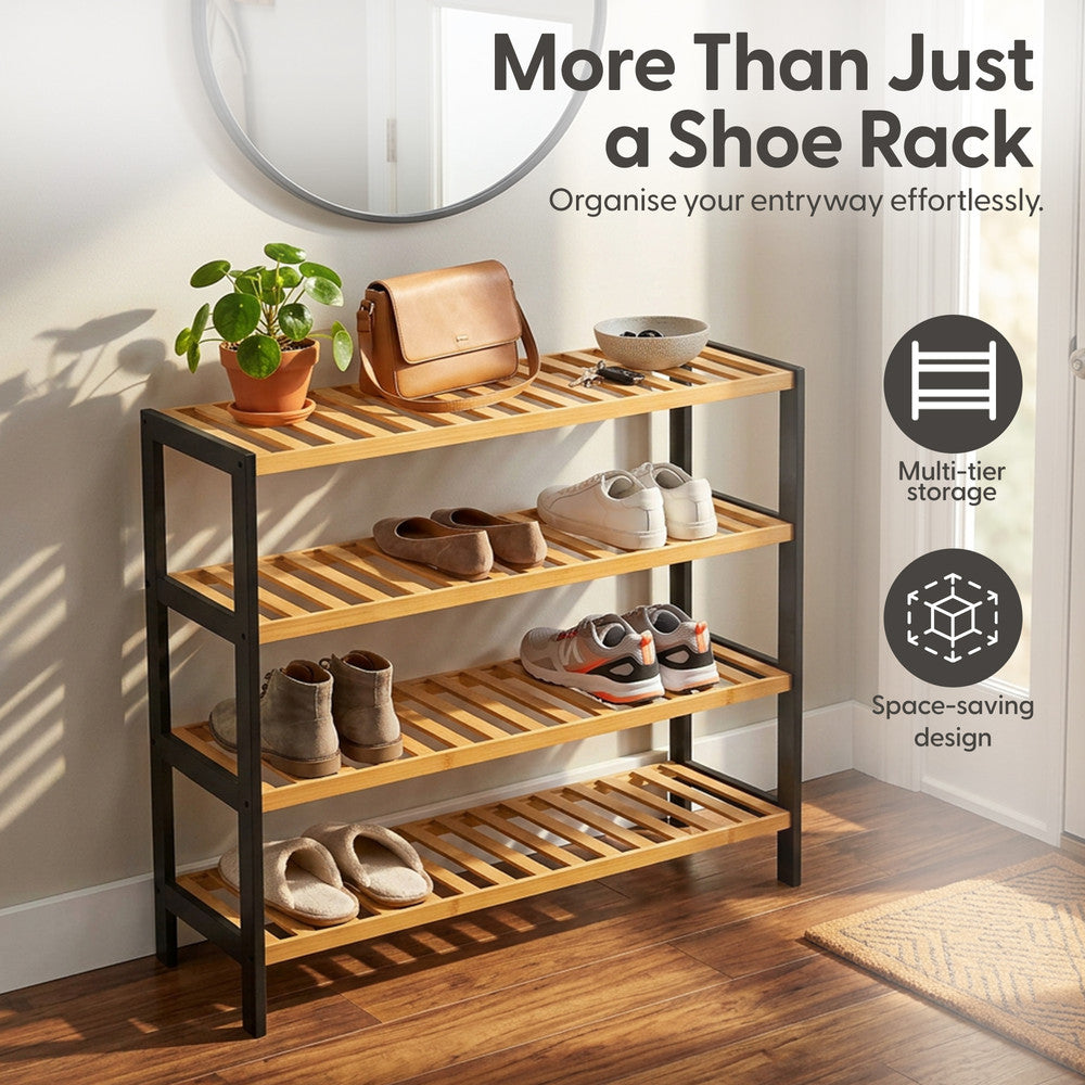 Bamboo Shoe Rack - 4 Tier – image 12