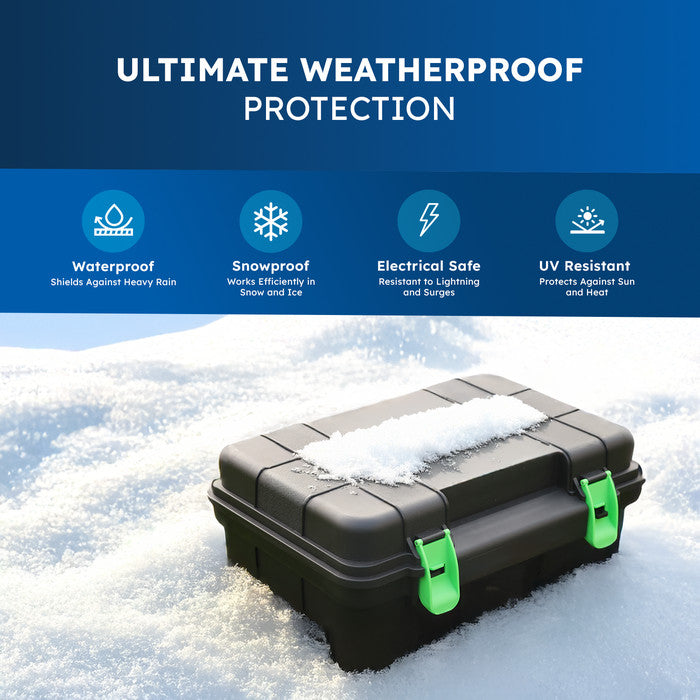 Desiretech Weatherproof Outdoor Electric Box, 4 Gang, 10m Lead