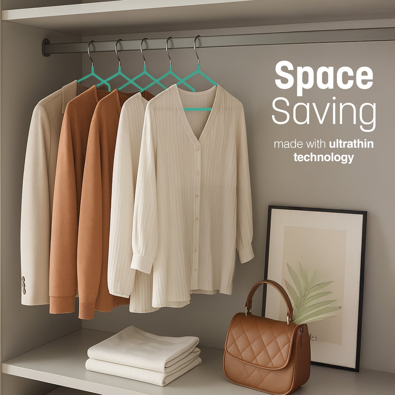 20pcs Metal Hangers Premium Rubber Coated  - Non-Slip Clothes Hangers with 360° Swivel Hook