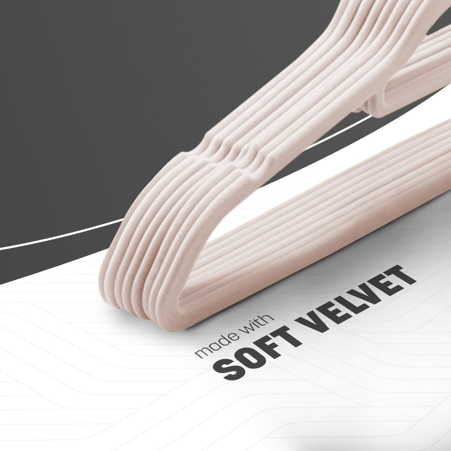 KEPLIN Velvet Hangers 30 Pack (41.5cm) - Non-Slip Clothes Coat hangers with Tie Bar and 360 Degree Hook for Home Storage Durable, Sturdy & Space Saving Wardrobe (30 Pack)