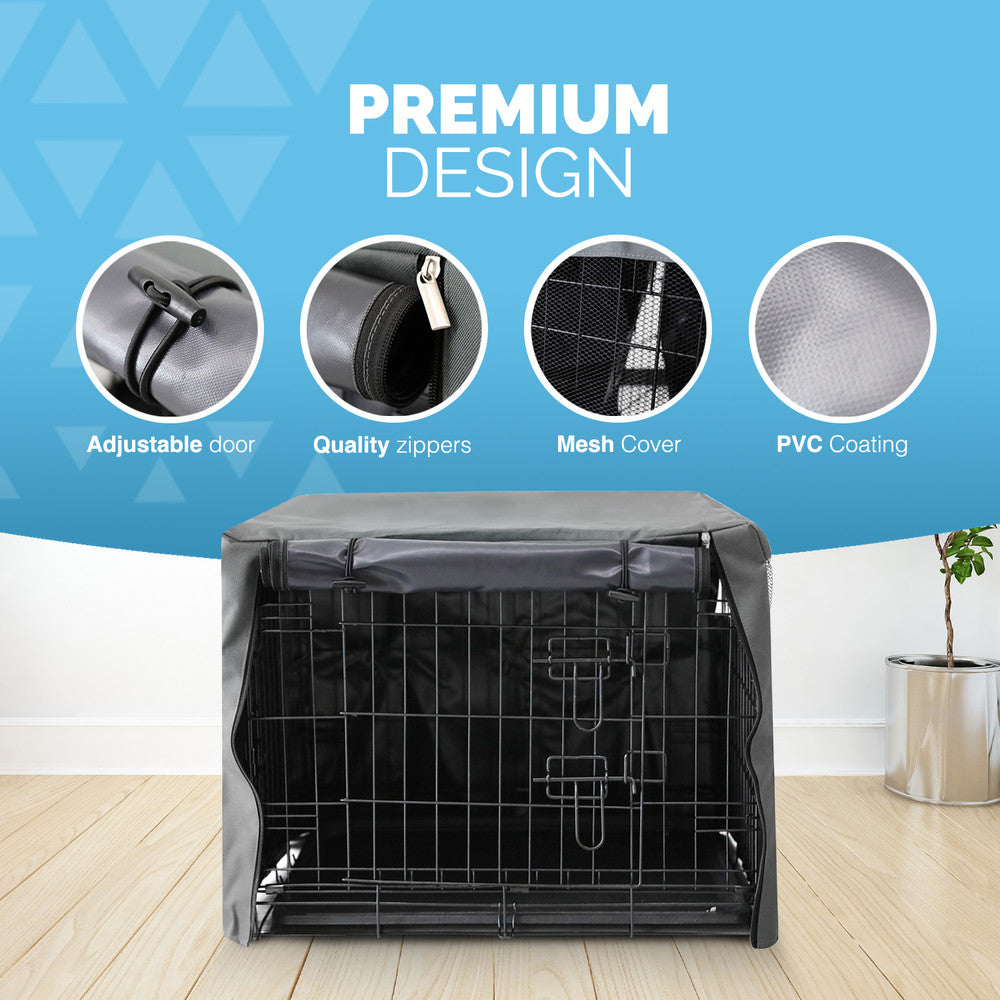 FurDreams Premium 36-Inch Dog Crate Cover – Polyester with PVC Coating, Rolling Doors & Breathable Mesh Windows – Easy Installation, Machine Washable – Ideal for Puppy Training – image 4