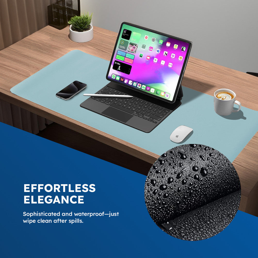 DesireTech Reversible Extra Large Office Desk Mat- Small Dual-Sided Desk Mat, Waterproof Faux Leather Table Surface Protector Desk- Laptop Mat & Mouse Pad