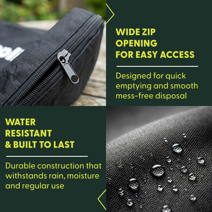Keplin leaf blower bag – wide zip opening for easy emptying and water-resistant polyester fabric