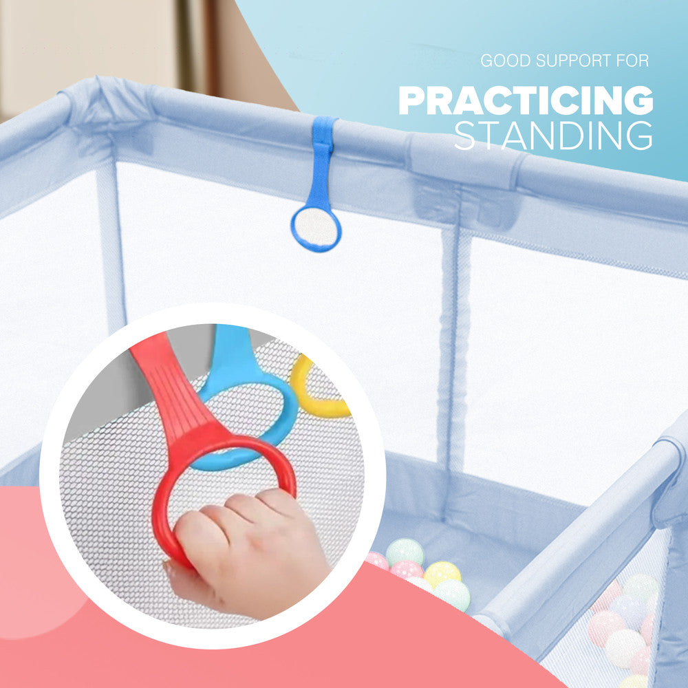 KIDOOLA Baby Playpen with Padded Frame & Mesh Walls, Unisex (150x180x65cm)