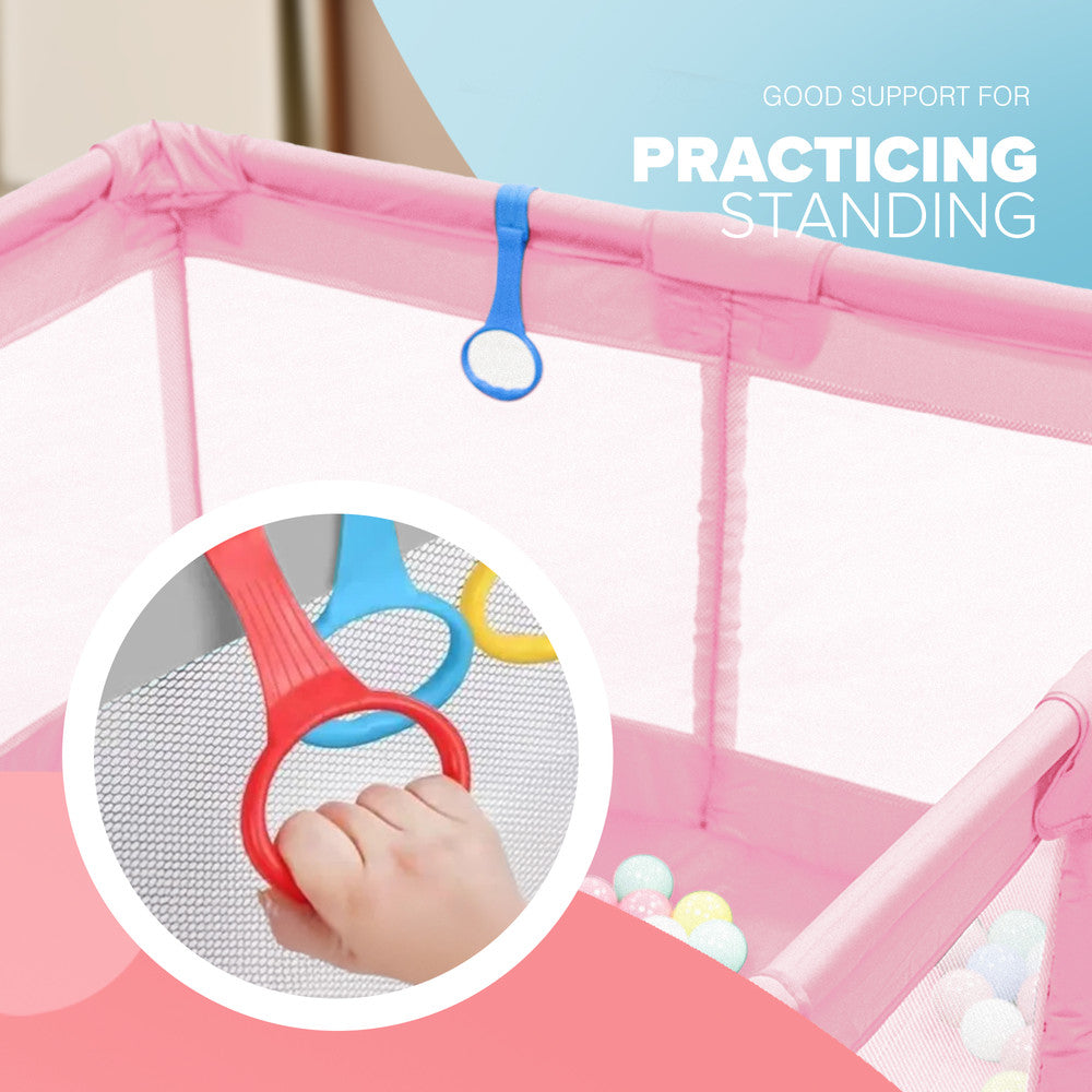 KIDOOLA Baby Playpen with Padded Frame & Mesh Walls, Unisex (150x180x65cm)