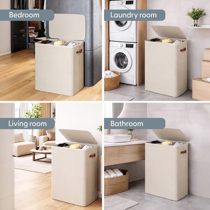 Collapsible Laundry Basket with Lid & Removable Liner