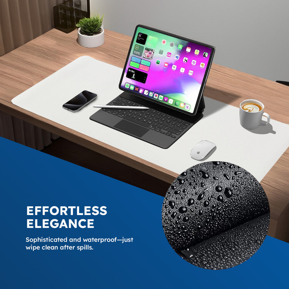 DesireTech Reversible Extra Large Office Desk Mat- Small Dual-Sided Desk Mat, Waterproof Faux Leather Table Surface Protector Desk- Laptop Mat & Mouse Pad