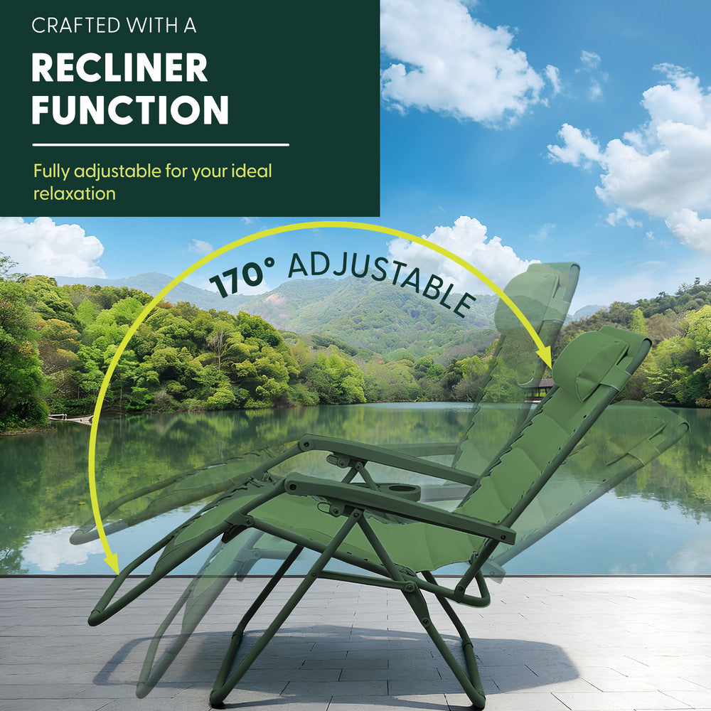 Premium Heavy-Duty Zero Gravity Chairs - 2 Pack XXL