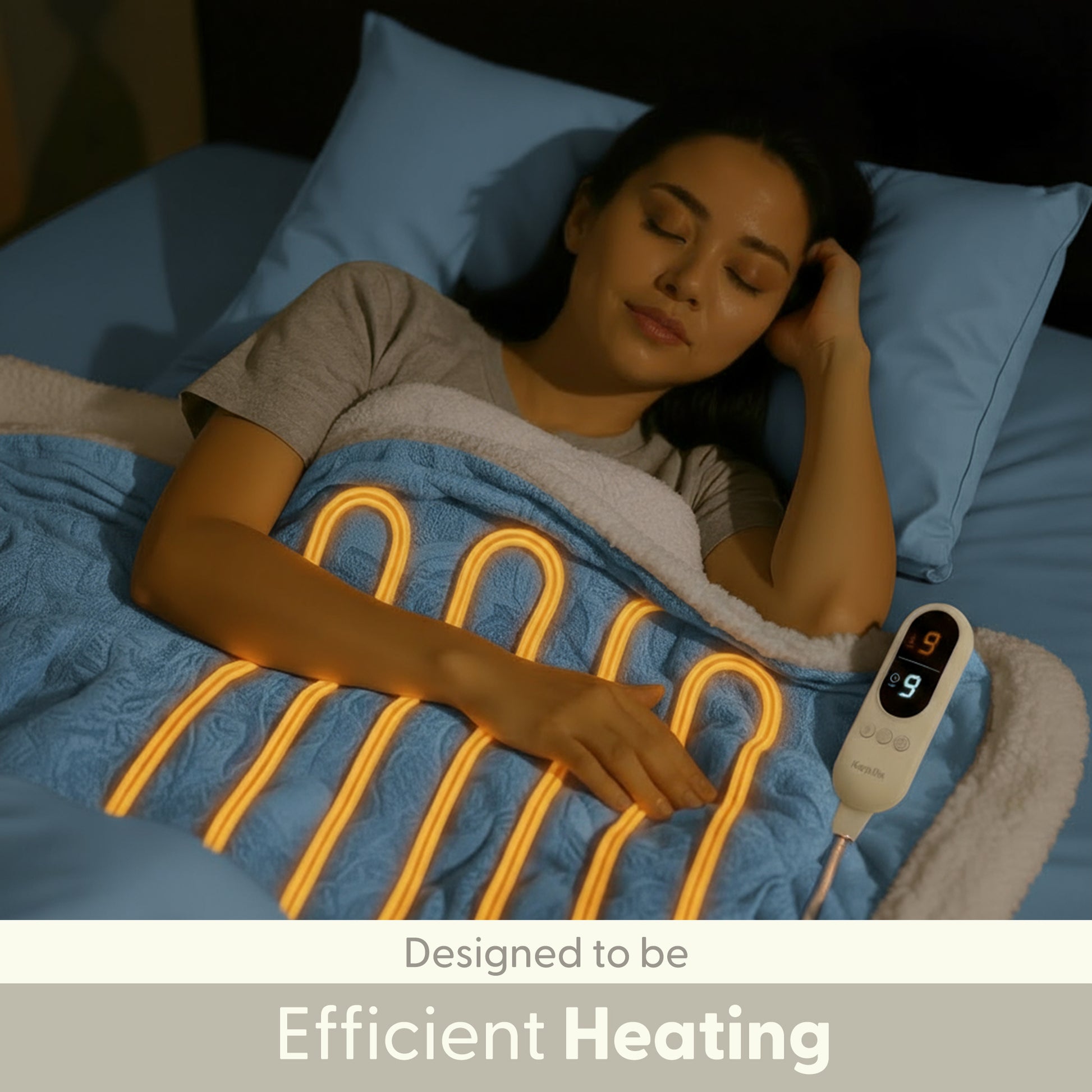 Electric Heated Throw Blanket with 9 Heat Settings