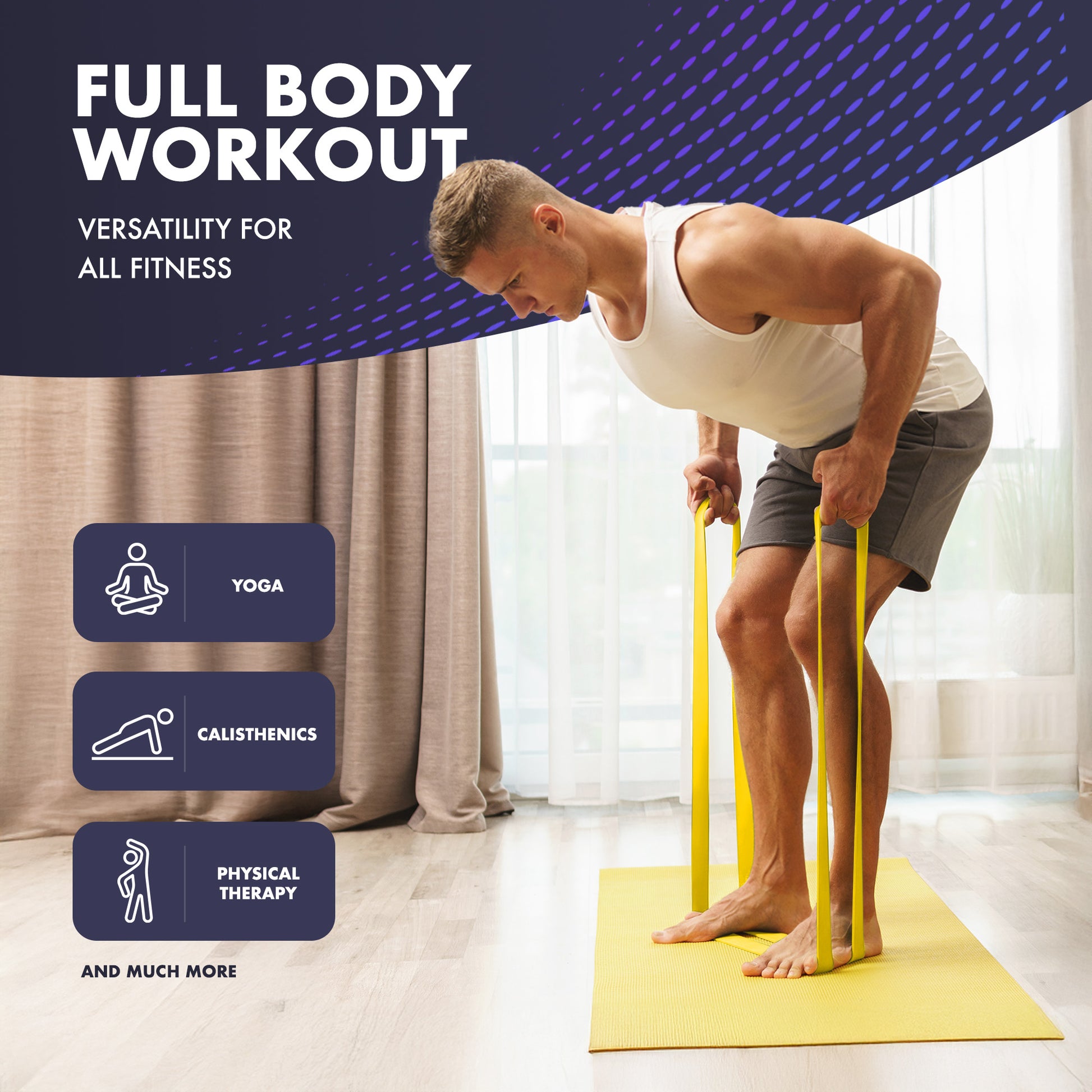 Kayman - Long Resistance Band with Door Anchor & Carry Bag Set(5Pack) – Perfect for Pull-Ups, Yoga, Calisthenics, Strength Training, Stretching, Home Workouts – image 5