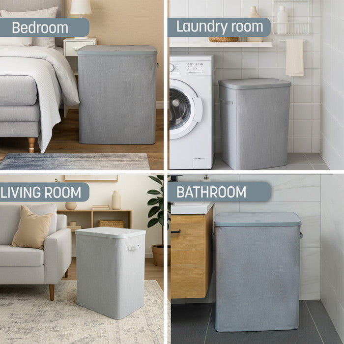 Collapsible Laundry Basket with Lid & Removable Liner