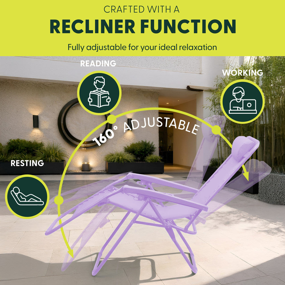 Textilene Zero Gravity Chairs Set of 2