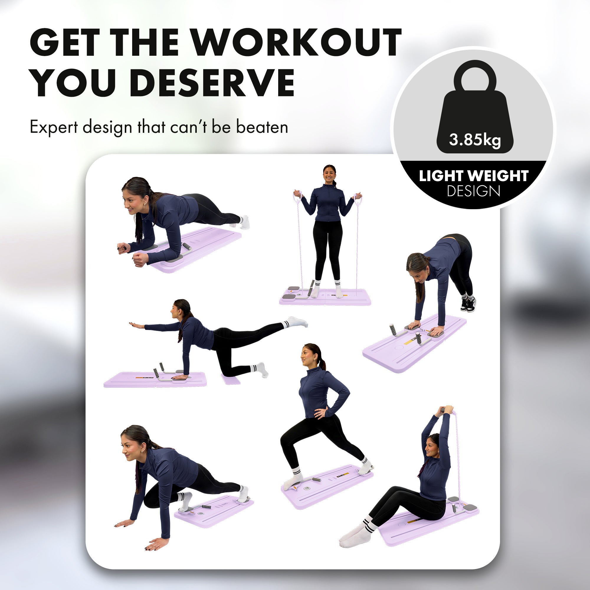 Kayman Pilates Board – Compact Foam & PP Exercise Platform with Auto Rebound – Foldable, Stable & Versatile – Space-Saving Workout Board for Home Gym – 105.7×40.6×6.8cm