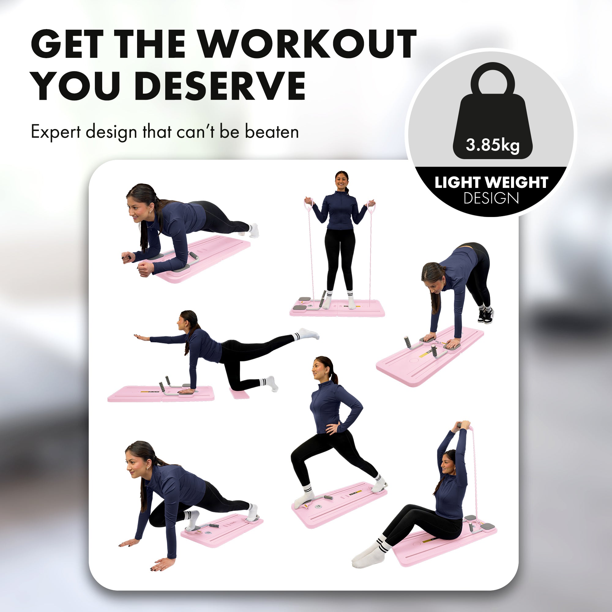 Kayman Pilates Board – Compact Foam & PP Exercise Platform with Auto Rebound – Foldable, Stable & Versatile – Space-Saving Workout Board for Home Gym – 105.7×40.6×6.8cm