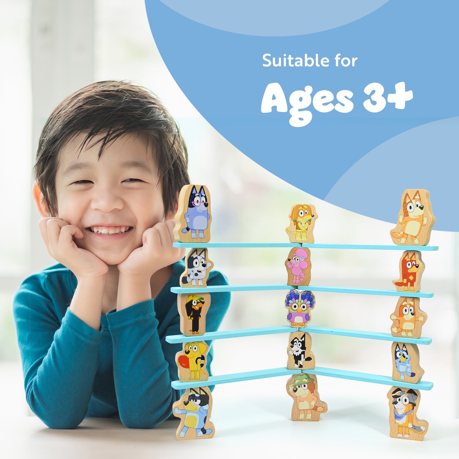 Bluey - Wooden Stacking Game for Kids Age 3+ - Balancing Toy with 16 Characters & 10 Sticks - FSC Certified Wood - Helps Develop Motor Skills - Family Game in Compact Storage Tub – image 5