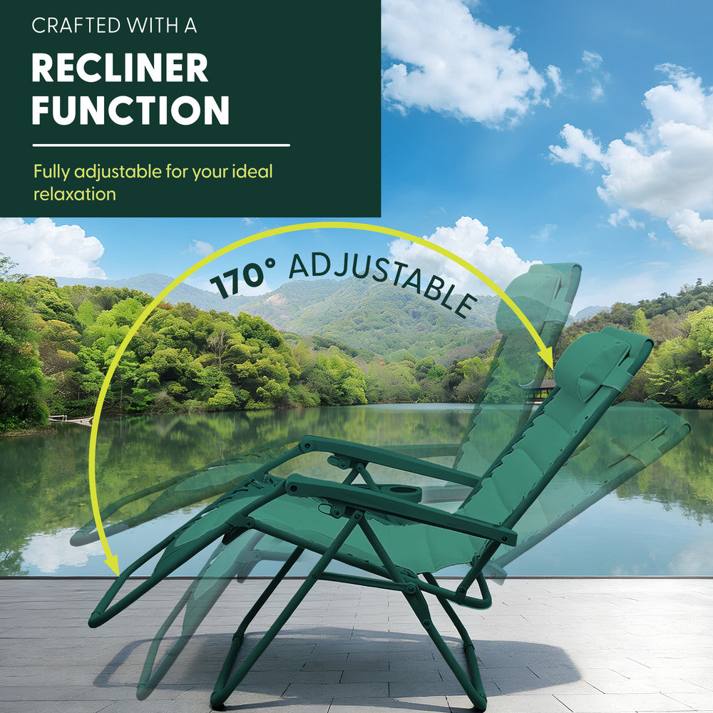 Premium Heavy-Duty Zero Gravity Chairs - 2 Pack XXL