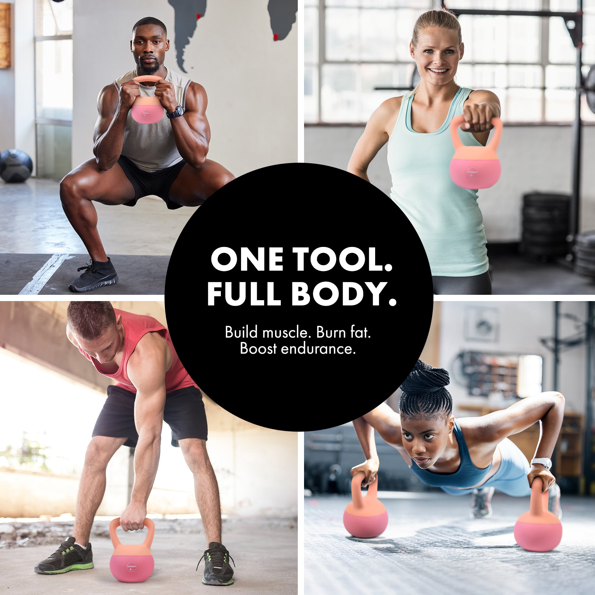 KAYMAN Soft Kettlebell for Home Gym – PVC Coated Weight – Floor Safe Flat Base – Ergonomic Non-Slip Handle – Strength Training, CrossFit, HIIT, Core Workout – Durable Fitness Equipment