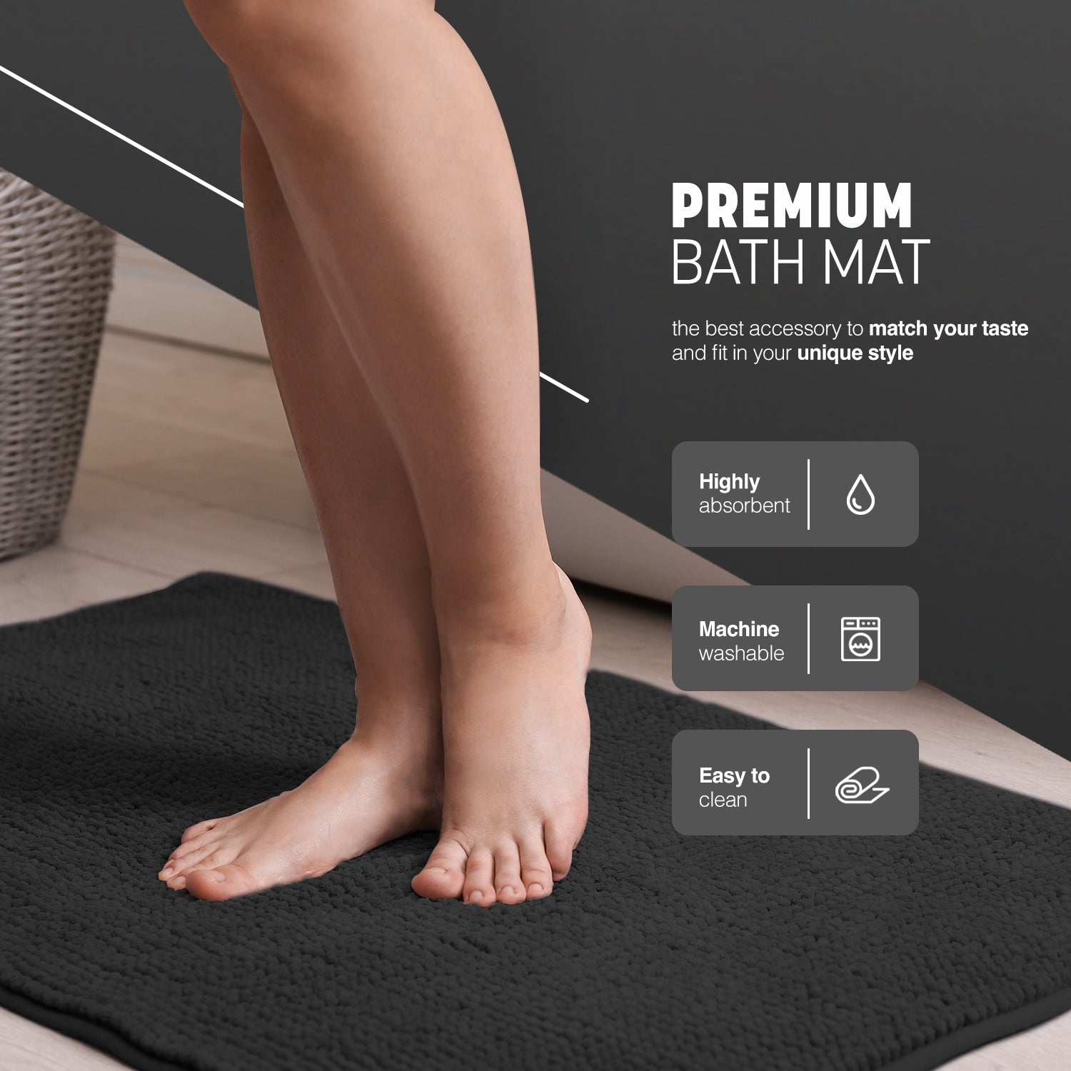 Buy Non-Slip Microfiber Bath Mat - Hygienic & Quick-Drying - UK