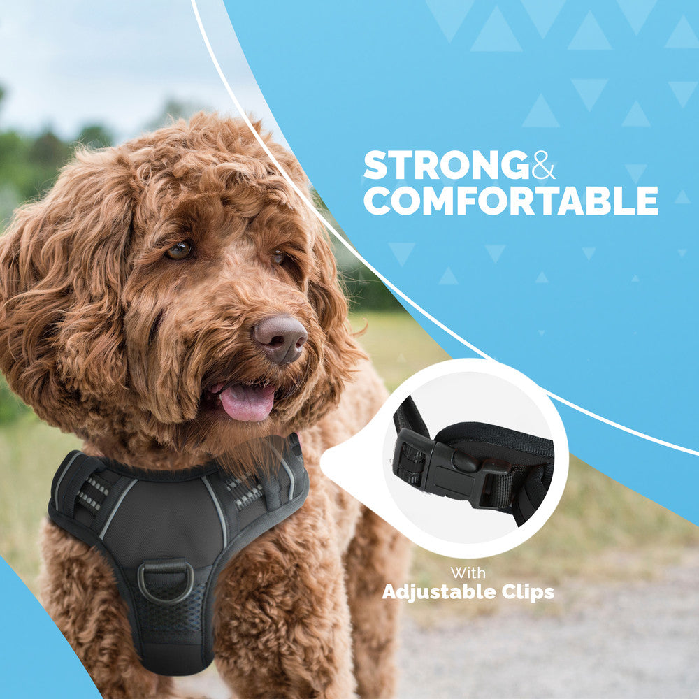 FurDreams Secure Padded Dog Harness – Comfortable No-Choke Vest with Reflective Strips, Non-Restrictive Fit, 4 Adjustable Straps, and Easy Clip-On Design – image 11