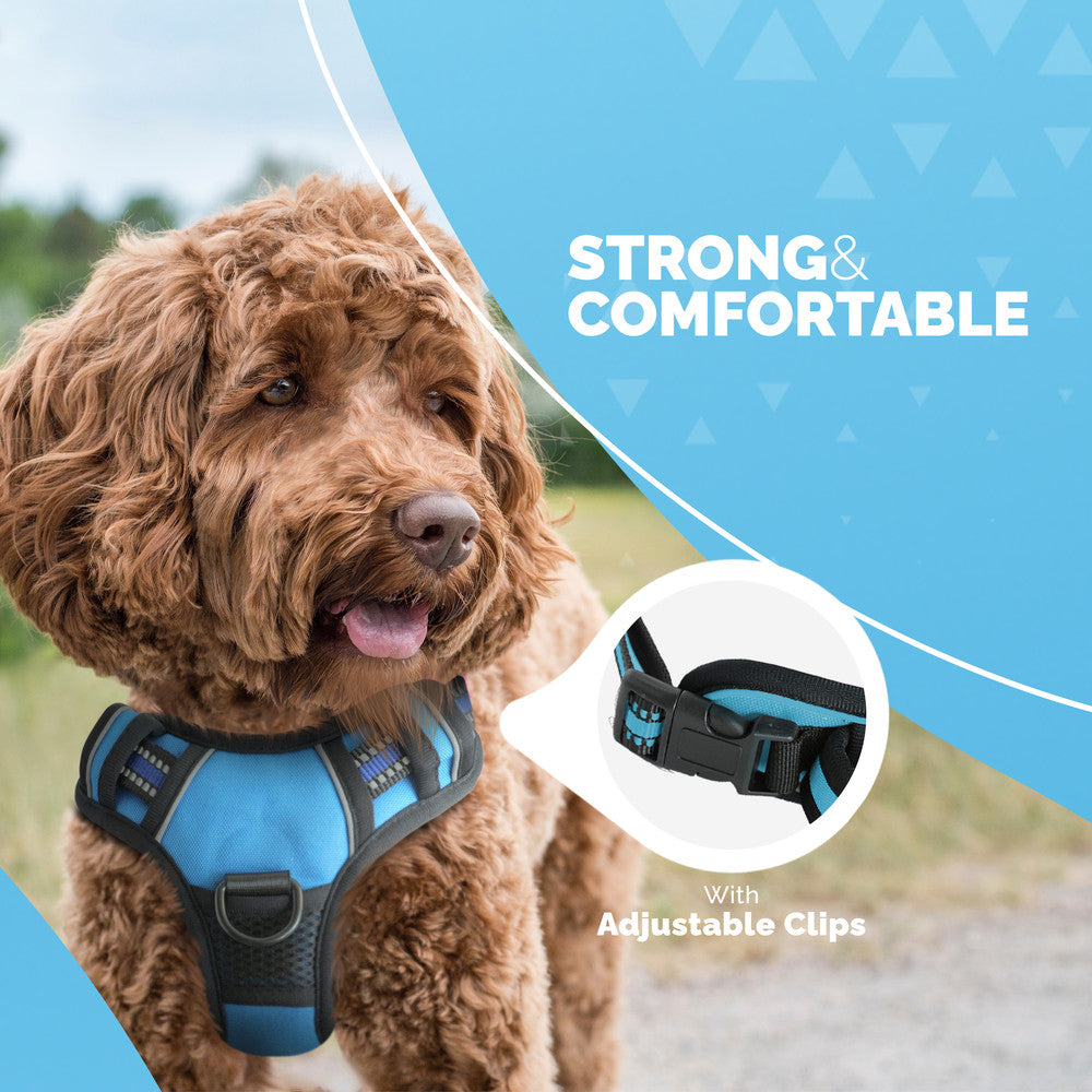 FurDreams Secure Padded Dog Harness – Comfortable No-Choke Vest with Reflective Strips, Non-Restrictive Fit, 4 Adjustable Straps, and Easy Clip-On Design – image 21