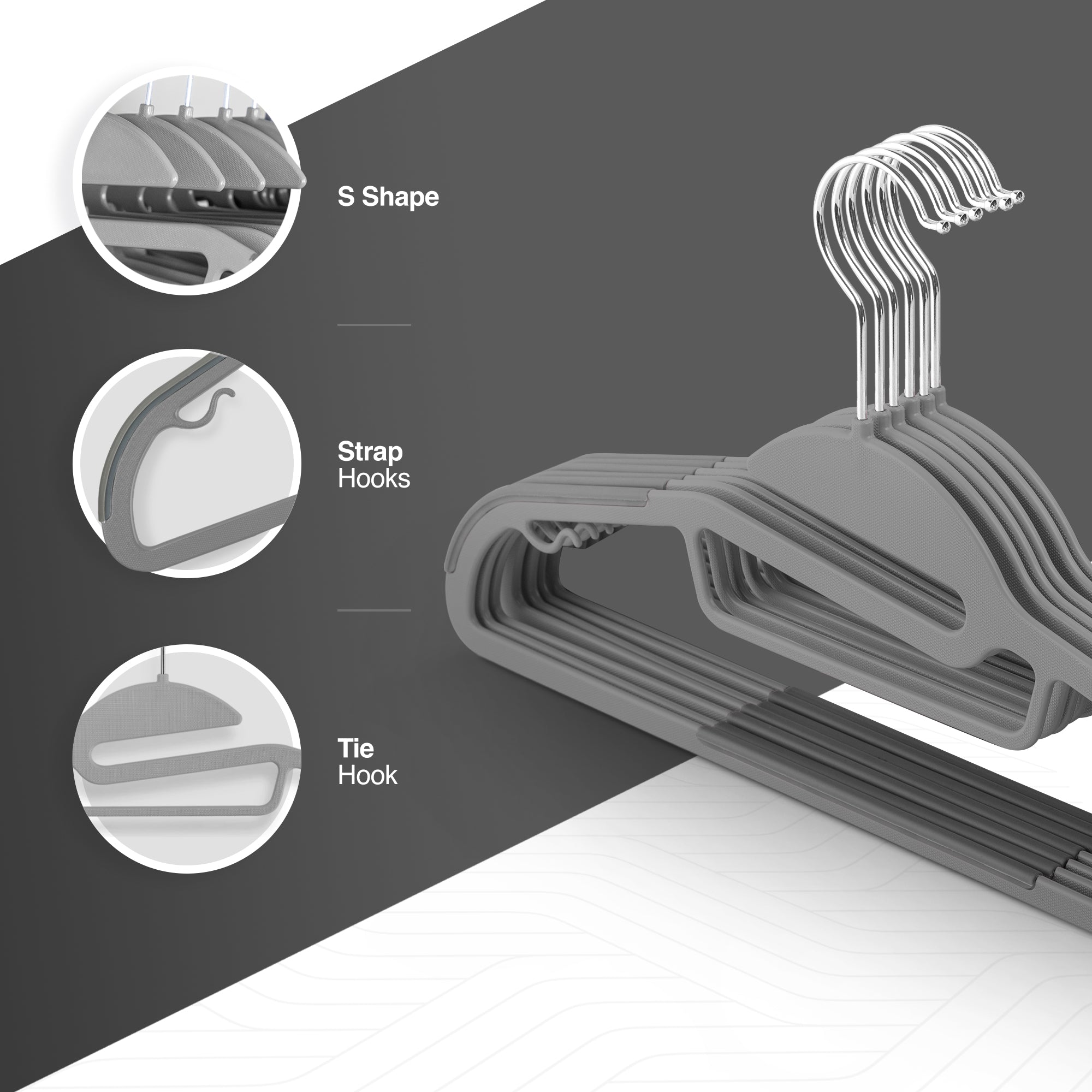 Slimline Non-Slip Clothes Hangers